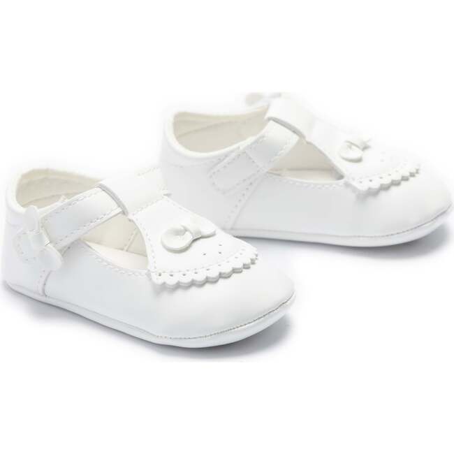 Clarisse Bow Baby Shoes, White - Booties - 3