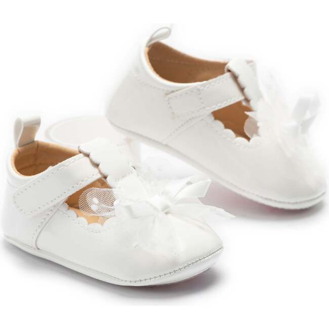 Amaris Bow Baby Shoes, White