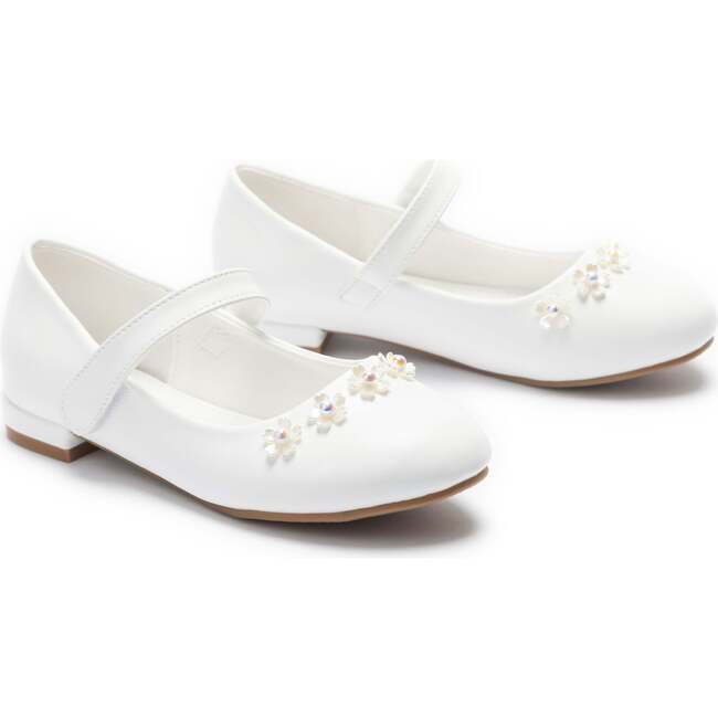 Isolde Flower Shoes, White - Flats - 3