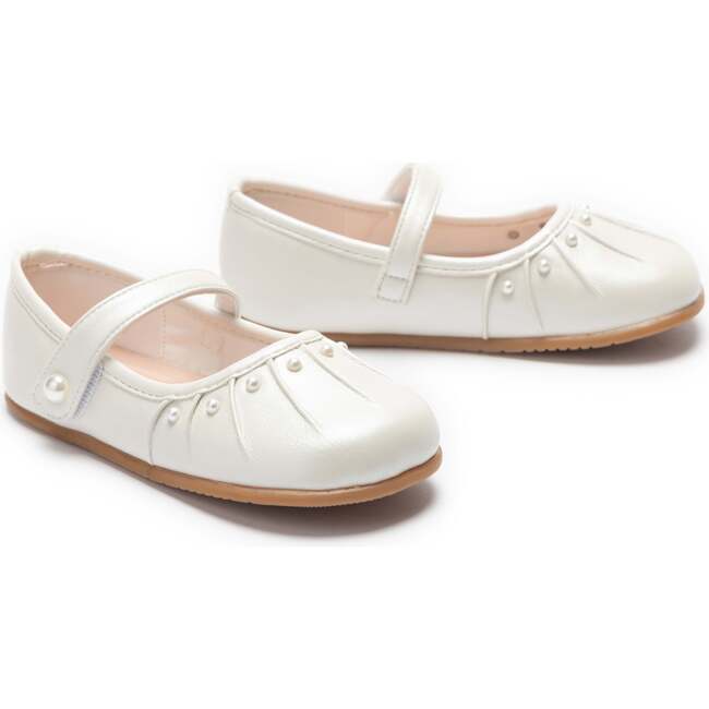 Gold Thalia Pearl Shoes, White - Flats - 3
