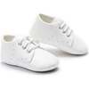 Lace-Up Baby Shoes, White - Booties - 1 - thumbnail