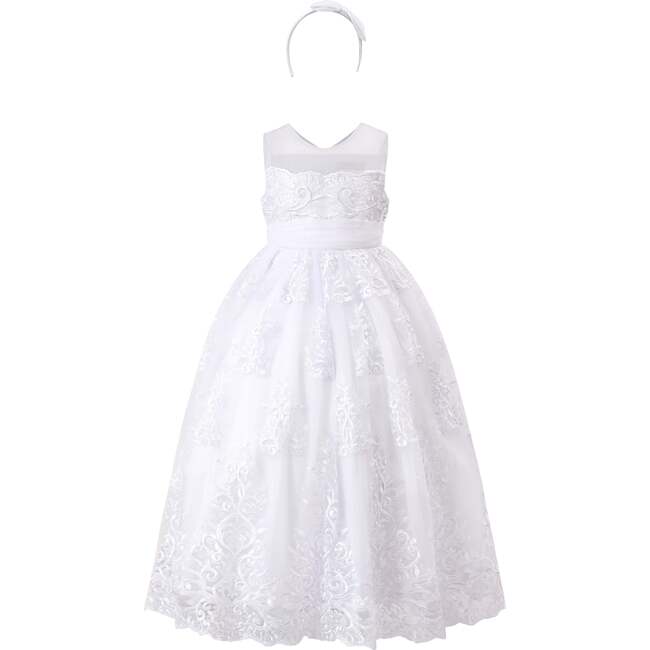 Auresta Lace Sleeveless Dress, White