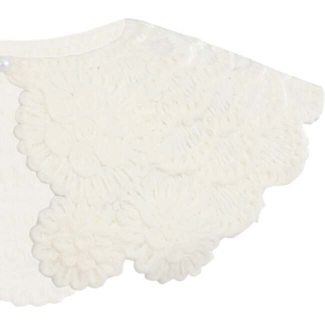 Floral Lace Stole, White - Scarves - 3