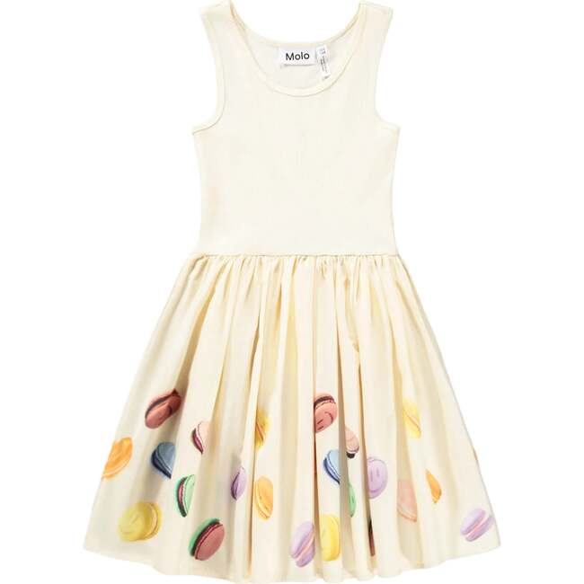 Dress with Macaron Print, Yellow