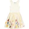 Dress with Macaron Print, Yellow - Dresses - 1 - thumbnail