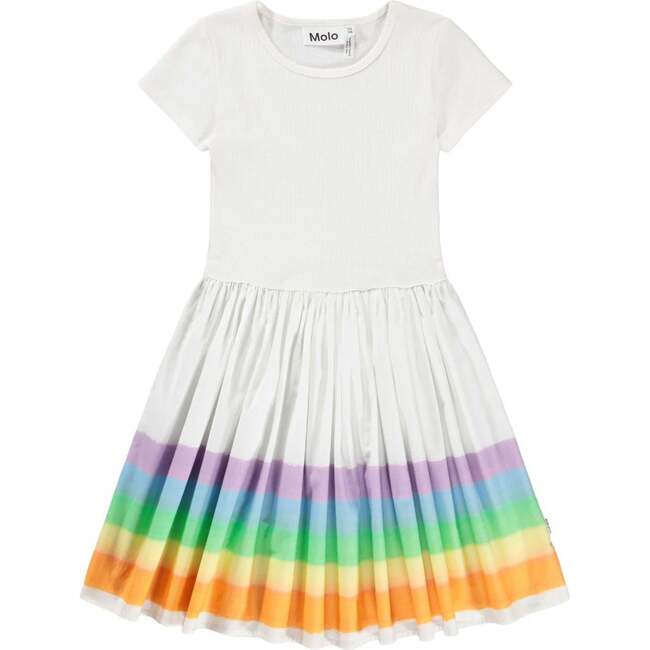 Cissa Painted Rainbow Dress, White