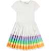 Cissa Painted Rainbow Dress, White - Dresses - 1 - thumbnail