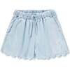 Addie Washed Chambrey Shorts, Blue - Shorts - 1 - thumbnail