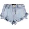Agnetha Bleached Shorts, Blue - Shorts - 1 - thumbnail