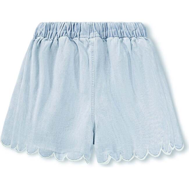 Addie Washed Chambrey Shorts, Blue