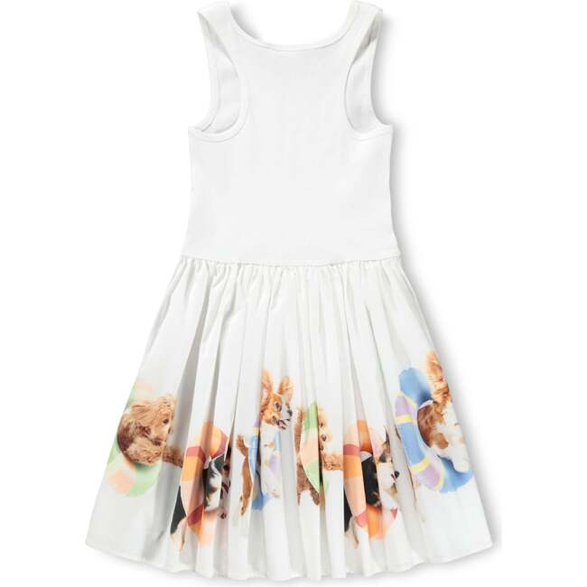 Cassandra Puppy Print Dress, White