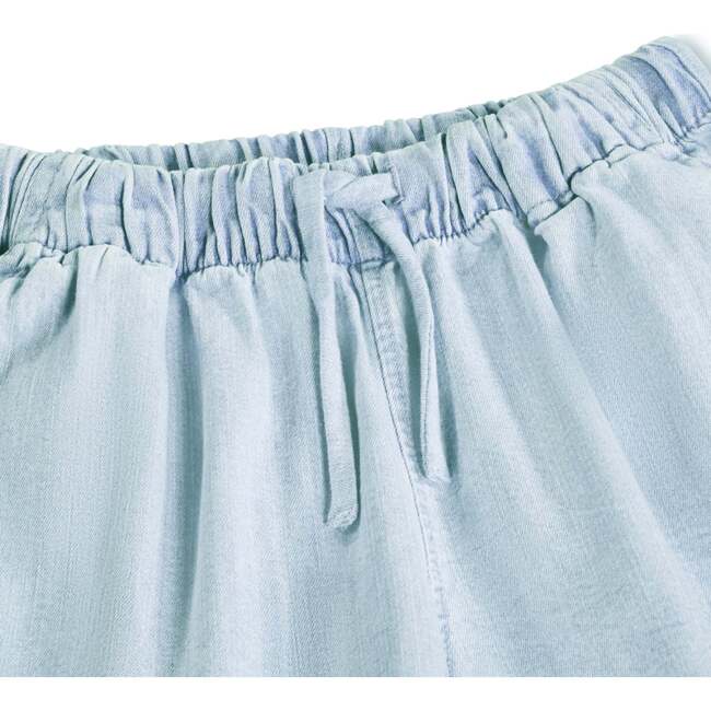 Addie Washed Chambrey Shorts, Blue - Shorts - 3