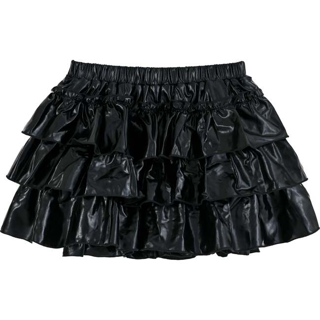 Tiered Mini Skirt, Black