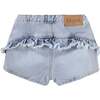 Agnetha Bleached Shorts, Blue - Shorts - 2