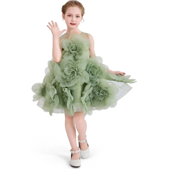 Briellea Embellished Sleeveless Dress, Green - Dresses - 5