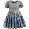 Iridescent Puff-Sleeve Dress, Retro - Dresses - 2 - thumbnail