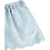 Addie Washed Chambrey Shorts, Blue - Shorts - 4