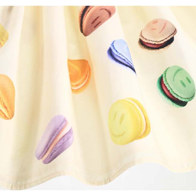 Dress with Macaron Print, Yellow - Dresses - 4
