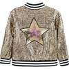 Sequin Bomber Jacket, Gold - Jackets - 2
