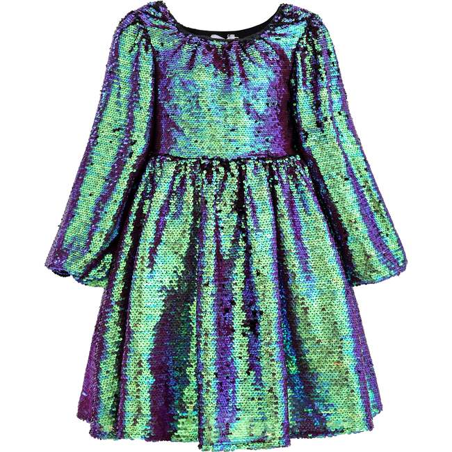 Iridescent Sequin Dress, Emerald