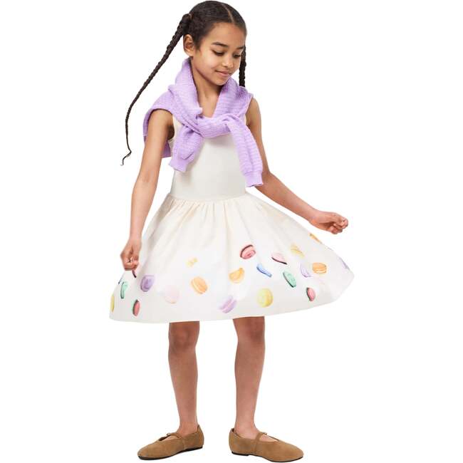 Dress with Macaron Print, Yellow - Dresses - 5