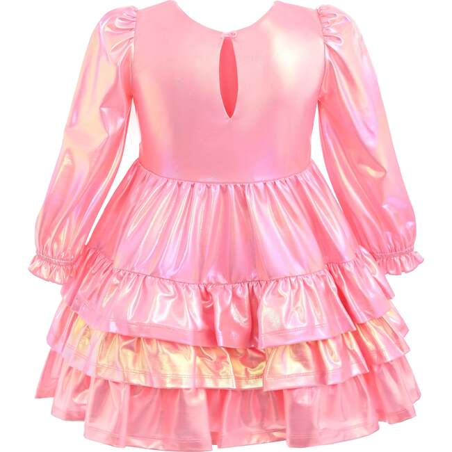 Metallic Ruffle Party Dress, Pink - Dresses - 3