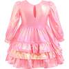 Metallic Ruffle Party Dress, Pink - Dresses - 3 - thumbnail
