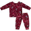 A Merry Woofmas Christmas Holiday Bamboo Pajama Set, Burgundy - Mixed Apparel Set - 1 - thumbnail