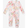 Rose Dreams Footie Ruffled Zippered One Piece Blue - Footie Pajamas - 1 - thumbnail