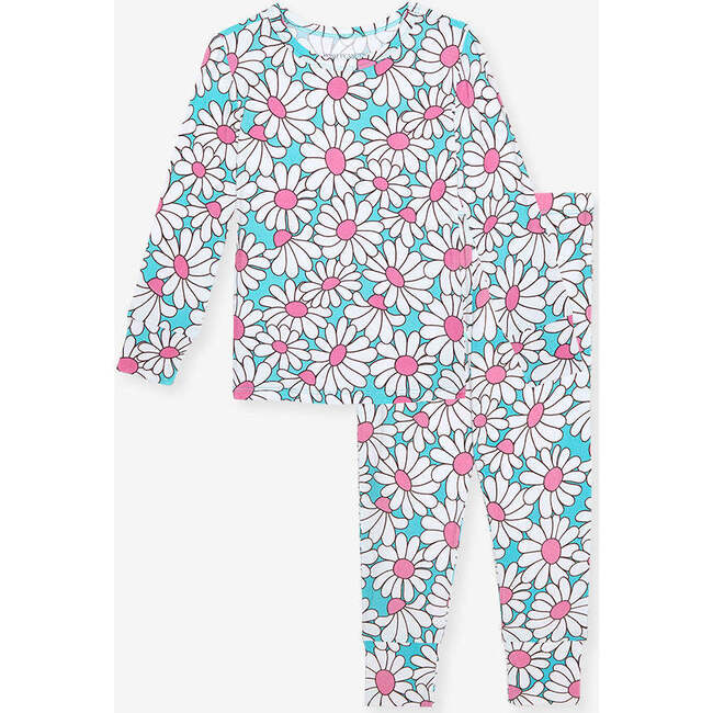 Retro Daisy Classic Pajama Set Blue