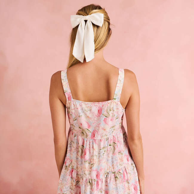 Rose Dreams Women's Bamboo Challis Tiered Dress Blue