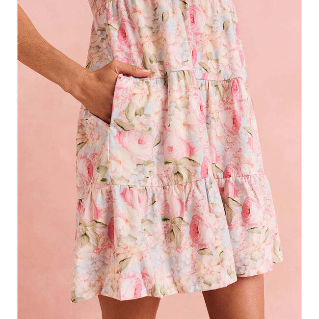 Rose Dreams Women's Bamboo Challis Tiered Dress Blue - Dresses - 3