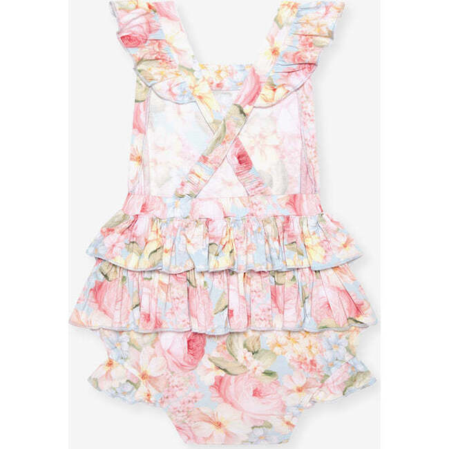 Rose Dreams Ruffled Strap Bubble Romper Blue - Rompers - 6