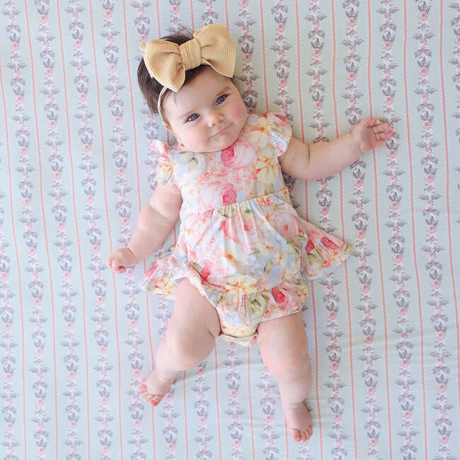 Rose Dreams Ruffled Twirl Bodysuit Dress Blue - Dresses - 3