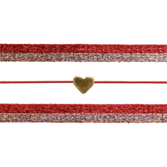 Harper Heart Friendship Bracelet Bundle, Red