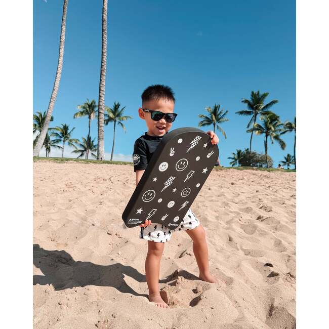 Little Swimmer Kickboard - Toddler & Kids Swim Flutter Board, Monochrome Smiley - Water Toys - 3