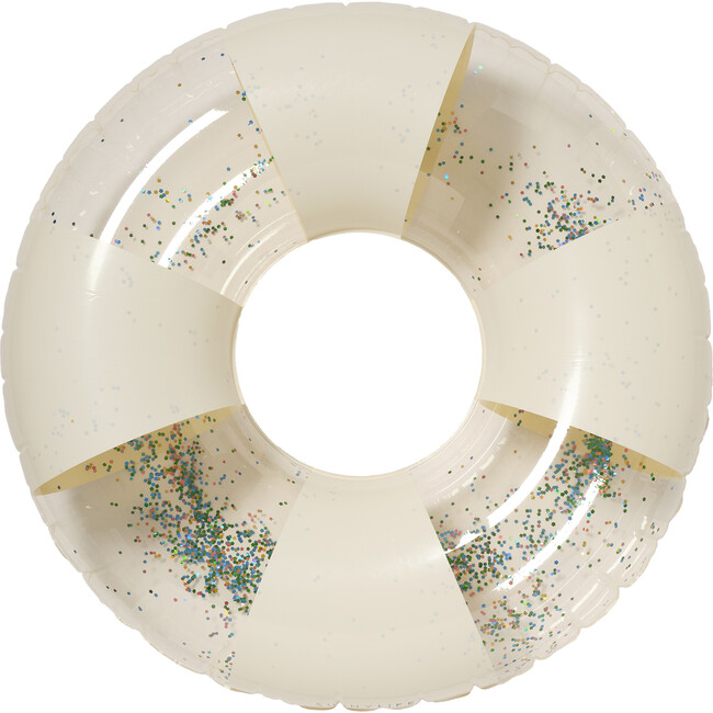 Tube Pool Ring: Glitter Cotton Candy Stripe