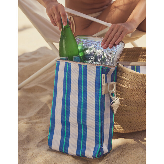 Recycled Nylon: Drinks Cooler Bag - La Mer Blue Neon - Bags - 3