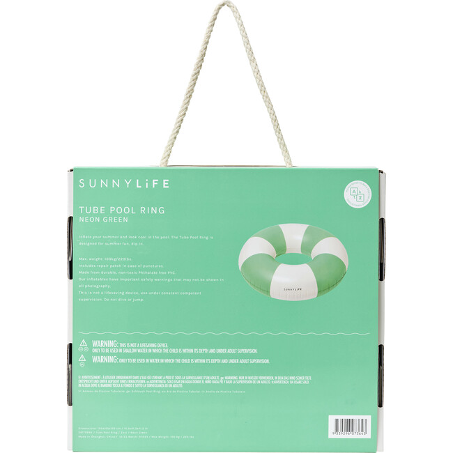 Tube Pool Ring: Zest - Neon Green Stripe - Pool Floats - 4