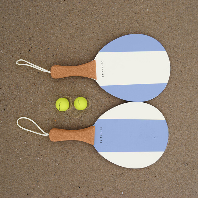 Vintage Beach Paddles: La Mer Med Blue - Outdoor Games - 4