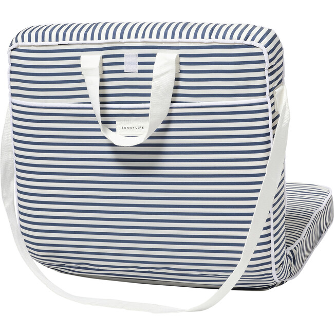 Take Anywhere Folding Chair, Resort Stripe Navy Blue - Pool Accessories - 7