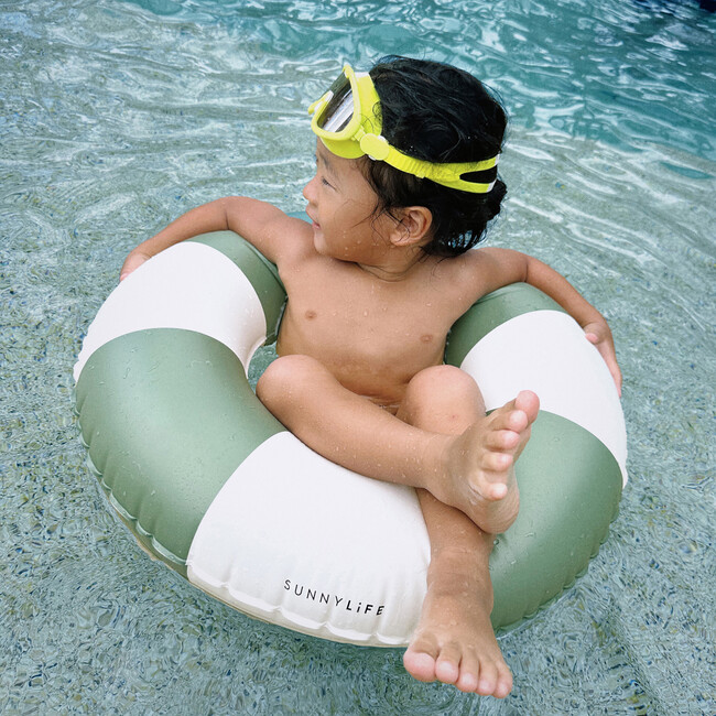 Mini Tube Pool Ring: Tides Out Olive Stripe - Pool Floats - 3
