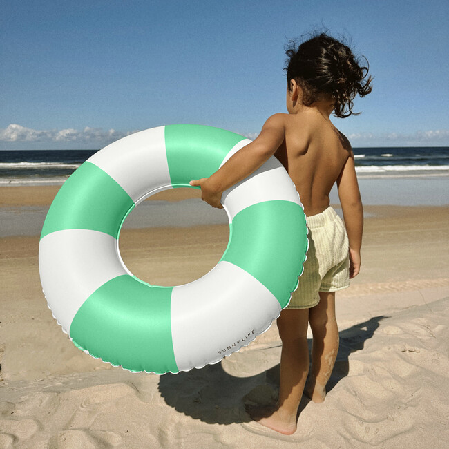 Mini Tube Pool Ring: Zest Green Stripe