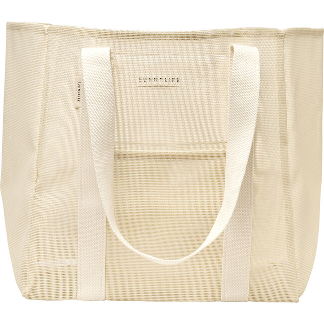 Mesh Beach Bag, Oyster Cream