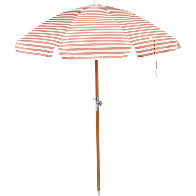 Luxe Beach Umbrella, Tierra Clay Stripe