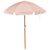 Luxe Beach Umbrella, Tierra Clay Stripe - Umbrellas - 1 - thumbnail