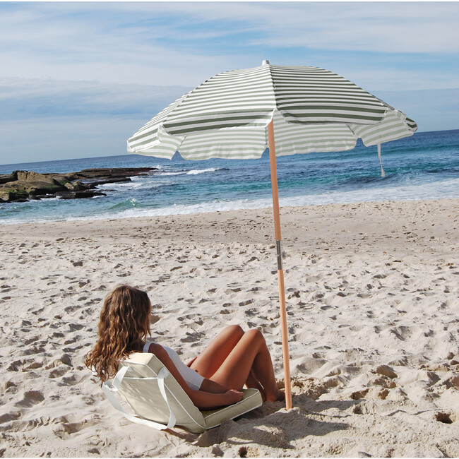 Luxe Beach Umbrella, Seagrass Stripe