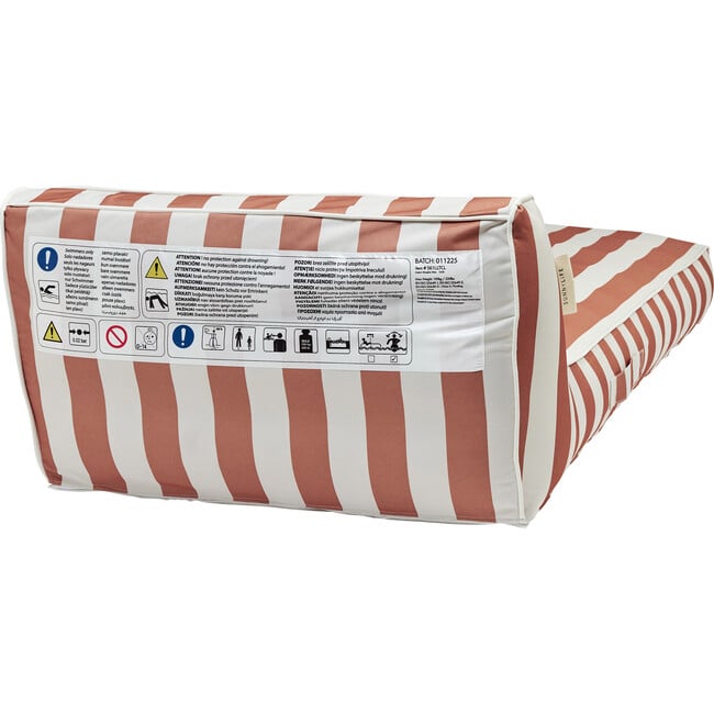 Luxe Lie-On Lounger, Tierra Clay Stripe - Pool Floats - 5