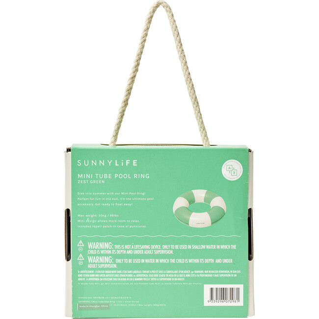 Mini Tube Pool Ring: Zest Green Stripe - Pool Floats - 9