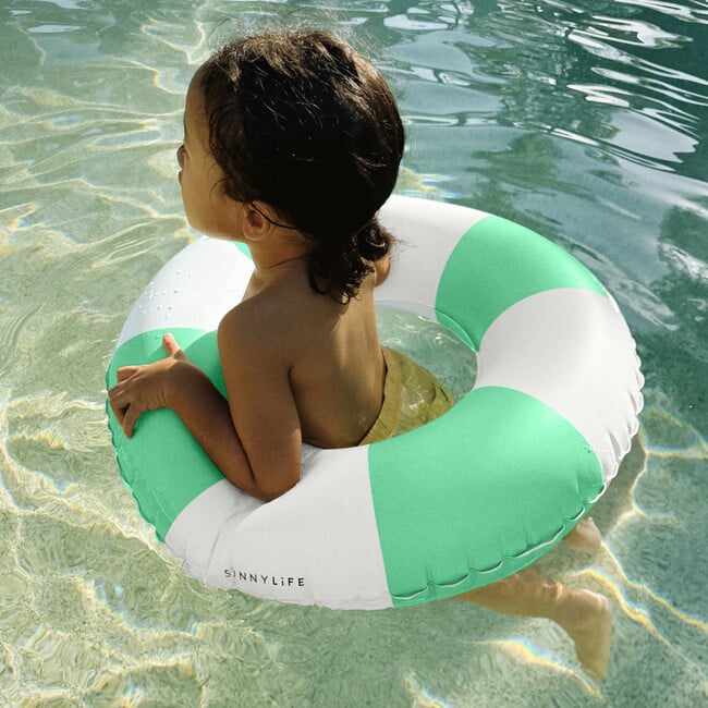 Mini Tube Pool Ring: Zest Green Stripe - Pool Floats - 10